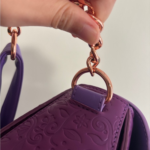 Disney Loungefly Tangled Rapunzel Magic Flower Crossbody Handbag Purse Purple - Picture 9 of 9